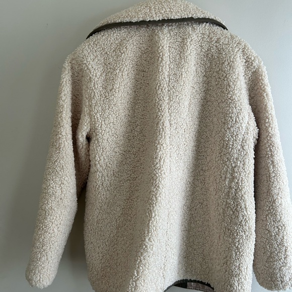 J. Crew Women's Cream Sherpa Coat - Picture 3 of 5